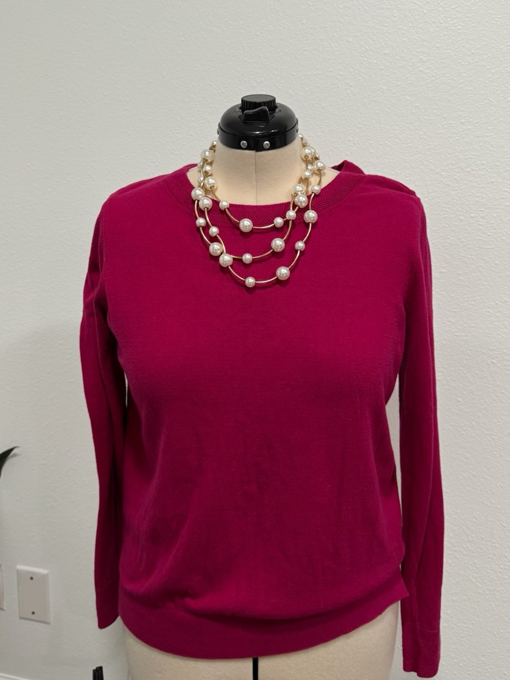 LOFT Fuchsia Long Sleeve Knit Top